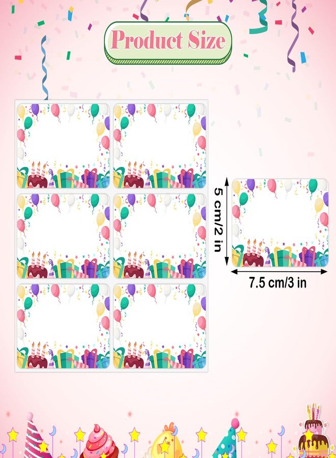 Lucleag 180PCS Birthday Name Tags Stickers, Cake Balloons Name Stickers Gift Tags Name Labels Sticker for Kids Classroom Office Students Clothes Birthday Party, 2x3 inch - Image 2
